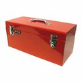 Totalturf 20 Inch Red Flat Top Tool Box with Black Metal Tray TO2981987